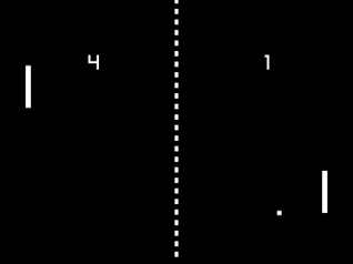 A screenshot showcasing the Pong game of Retro Games Gallery.