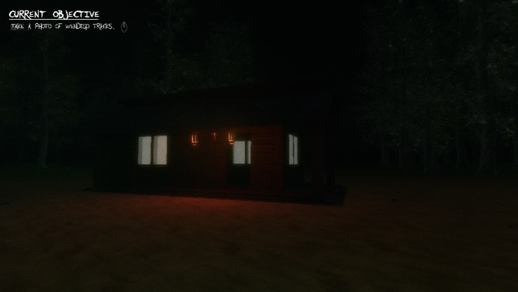 A screenshot showcasing the abandoned cabin in The Calling.