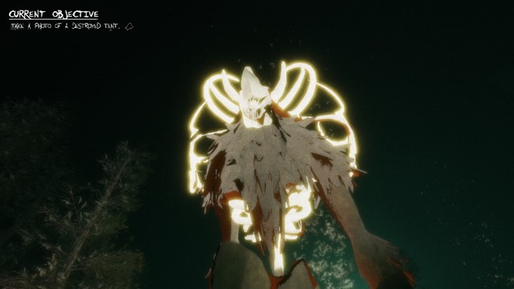 A screenshot showcasing a closeup of the Wendigo in The Calling.